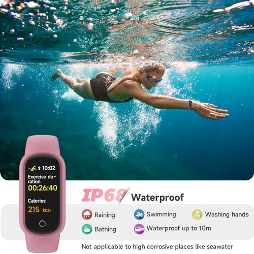 TOOBUR Fitness Tracker Watch with Heart Rate/Sleep Tracker/IP68 Waterproof, Activity Tracker with Pedometer Step Counter, ...