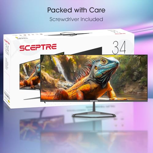 Sceptre New 34-inch IPS Gaming Monitor 3440 x 1440 up to 115Hz DP HDM Build-in Speakers, Machine Black 2026