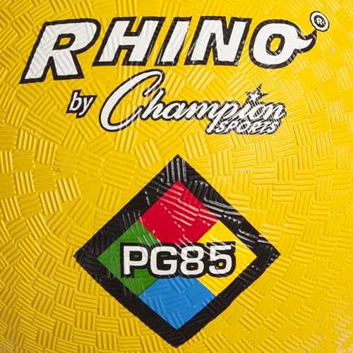 Champion Sports Rhino Playground Balls 8.5"D - Two Ply, Nylon Wound, YELLOW