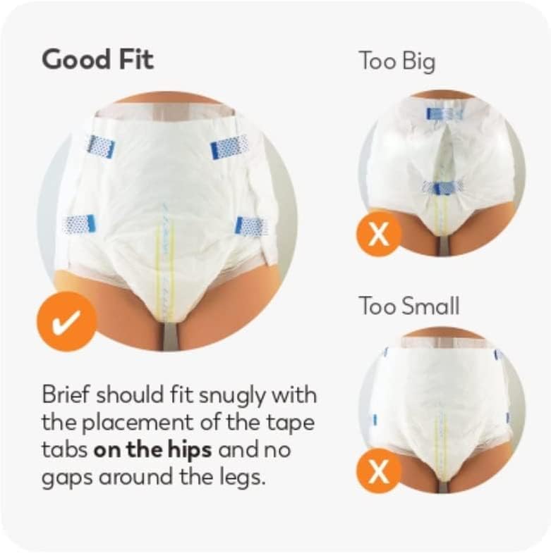 Tranquility Slimline Original Adult Disposable Brief, Adult Medium, Incontinence Care with a Slimmer Fit, Peach Mat Core & Kufguard Technology for Max Comfort, Latex-Free, 20.4oz Capacity, 96ct Case