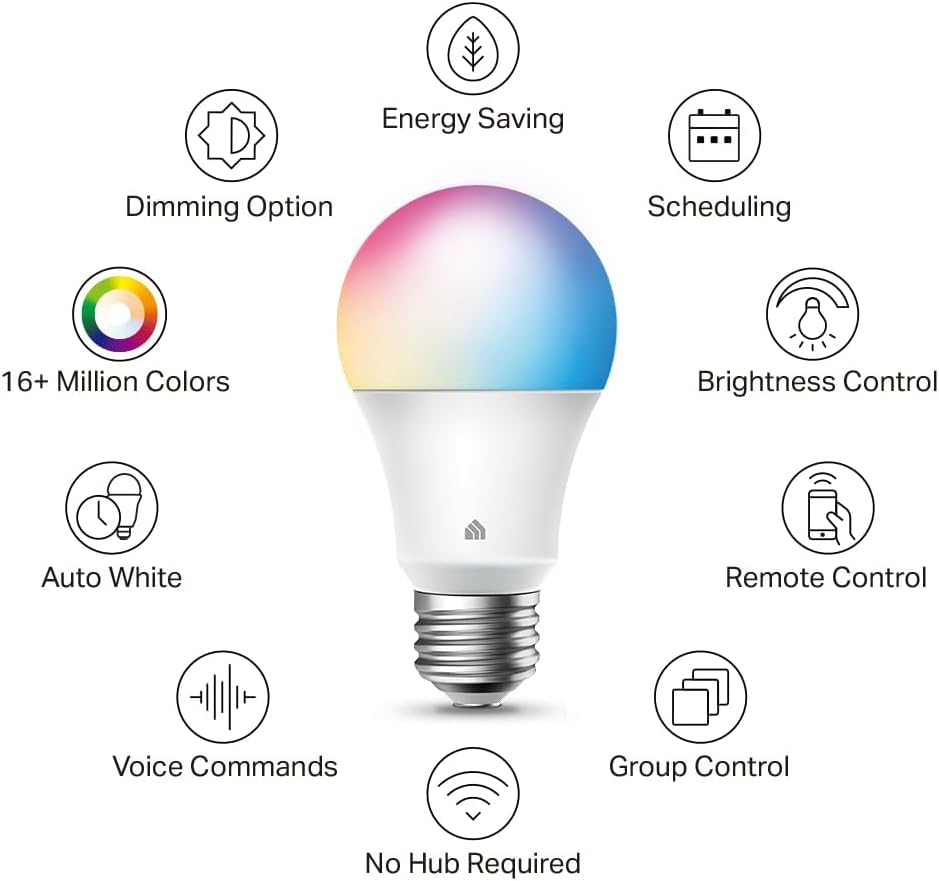 Kasa Smart Light Bulbs, Full Color Changing Dimmable Smart WiFi Bulbs Compatible with Alexa and Google Home, A19, 9W 800 L...