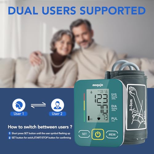 Arm Blood Pressure Monitor,maguja Blood Pressure Machine,BP Monitor Automatic Upper Arm Digital with Blood Pressure Cuff f...