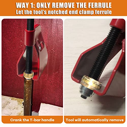 Compression Sleeve Puller Tool Remove Ferrule & Nut Of Pipe, Ferrule Puller For 1/2” Copper Water Compression Sleeve & 1/...