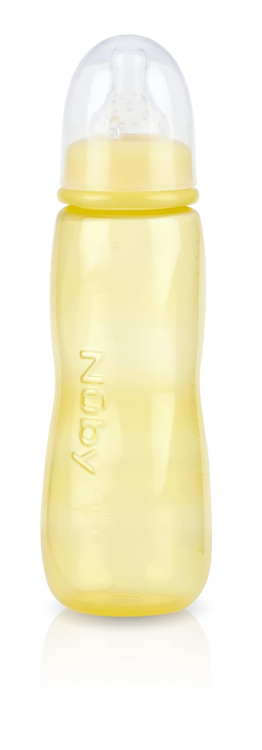 Nuby Standard Neck Tinted Bottle, 8oz, 3+ Months, Single Pack of 1, Colors May Vary