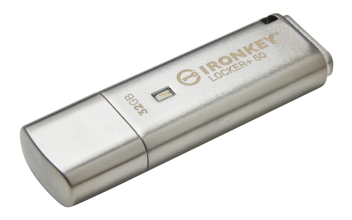 Kingston Ironkey Locker+ 50 32Gb Encrypted Usb Flash Drive | Usb 3.2 Gen 1 | Xts-Aes Protection | Multi-Password Security Option