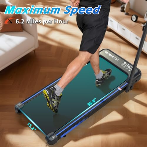 3 in 1 Under Desk Treadmill with Incline, Compact Electric Foldable Walking Pad Treadmill, 2.5HP Mini Workout Equipment wi...