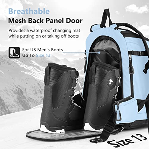 MORXPLOR Ski Boot Bag - 65L Padded, Waterproof Ski Travel Backpack for Gear & Accessories
