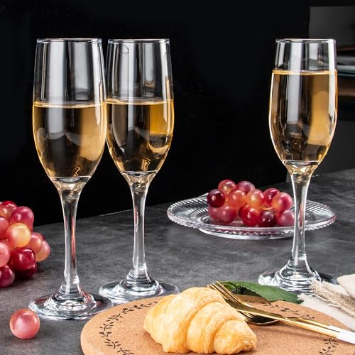 UMEIED Champagne Glasses, Set of 12 Champagne Flutes with Classic Shape, Long stem Sparkling Wine glasses for Wedding, Res...