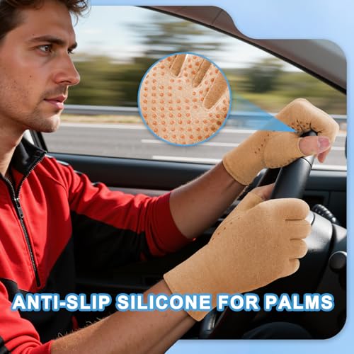 DRNAIETY 2-Pair Arthritis Compression Gloves- for Hand Arthritis, Carpal Tunnel Pain, Rheumatoid Arthritis, RSI, Fingerles...