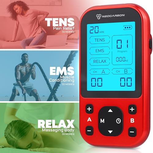 TENS Unit Muscle Stimulator Pro for Back Pain Relief, Shoulder Recovery and Physical Therapy, Electronic EMS Massager Mach...