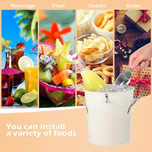 2 Pack Ice Buckets with Scoops 4QT Stainless Steel Ice Bucket Container for Party White Drink Champagne Insulated Server f...