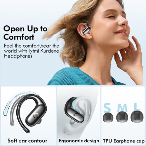 kurdene Wireless Earbuds Bluetooth Headphones Sport,Over Ear Buds with Deep Bass Sound,60Hrs Playtime Earphones Redesigned...