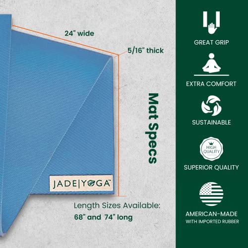 Jade Fusion Yoga Mat, Luxurious Comfort & Sturdy Workout Mats for Home Gym, 68" and 74" Yoga Mat Thick, Non-Slip Workout M...