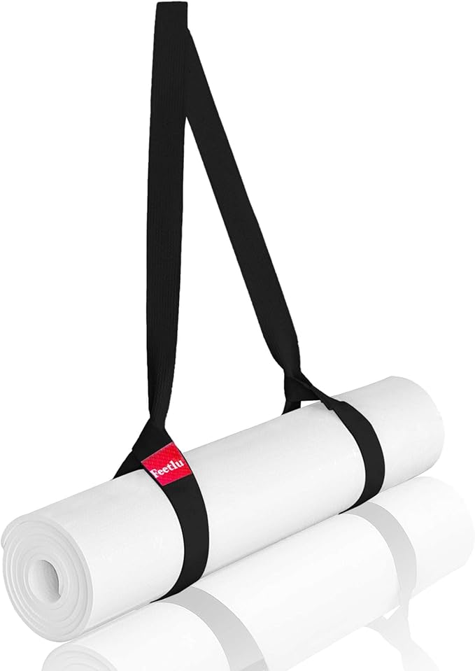 Feetlu Yoga Mat Straps 2 in 1 - Cotton - Adjustable anti-slip straps for yoga, pilates, stretching, for carrying mats