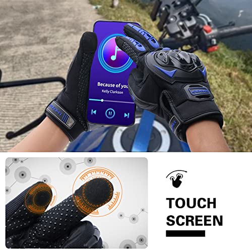 UHEREBUY Motorcycle Gloves Touch Screen Full Finger Riding Gloves Knuckle Protection for Men and Women for Dirt Riding, Ro...