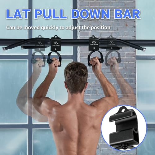 Rotating Pull-Up Handles-Ergonomic Exercise Handle for LAT Pulldown Attachments/Seated Rows/Barbell Handles -Quick Attachm...