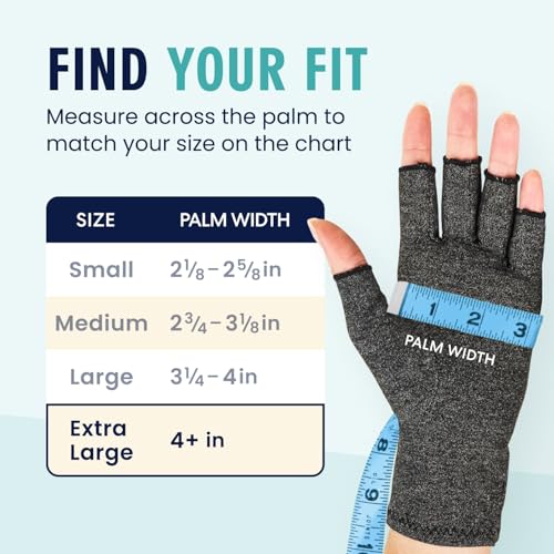Dr. Frederick’s Original Arthritis Compression Gloves for Women & Men - Doctor-Developed Fingerless Hand Support for Arthr...