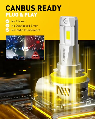 AUXITO 9005/HB3 H11/H9/H8 Fog Light, 62000LM 900% Brighter H8 H9 HB3 Bulbs Combo 5 Mins Install, Plug-N-Play, IP68 Waterpr...