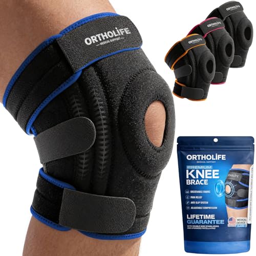 ORTHOLIFE Knee Brace for Women and Men – Knee Compression Sleeve for Meniscus Tear, ACL, Arthritis Pain Relief, Patella Pa...