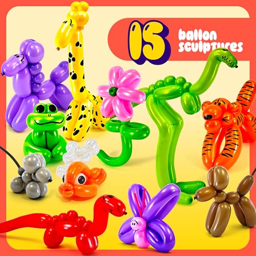 Dan&Darci Balloon Animal Twisting Kit with Pump for Kids - Boy & Girl Christmas Gift - Birthday Gifts for Girls and Boys -...