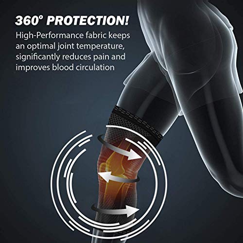POWERLIX Knee Compression Sleeve (Pair) - Best Knee Brace for Knee Pain for Men & Women – Knee Support for Running, Basket...