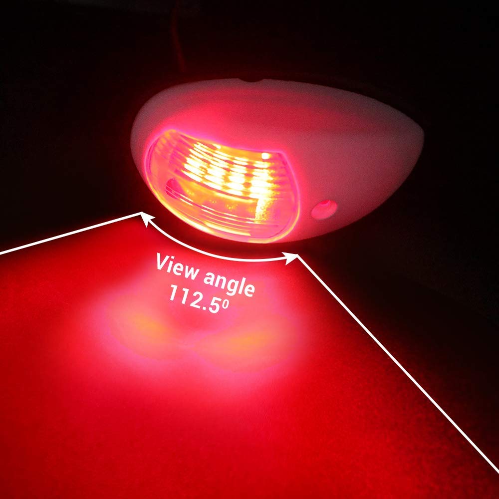 Obcursco Led Boat Navigation Lights, Ip67 Waterproof, Red & Green, Vertical Mount For Pontoon, Bass & Jon Boats, White - Model Os004-001-004S