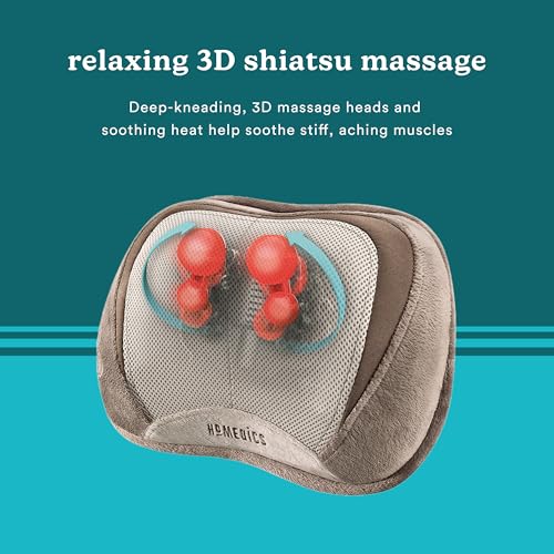 HoMedics 3D Full Body Shiatsu & Vibration Massage and Heat Pillow for Neck, Upper Back and Lumbar