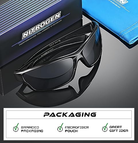 Nitrogen Polarized Wrap Around Sport Sunglasses for Men Women UV400 Driving Fishing Running Sun Glasses