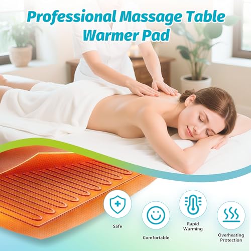 Massage Table Warmer Heating Pad Professional SPA Massage Bed Warmer with 9 Hour Timer, 9 Heat Settings, Overheat Protecti...