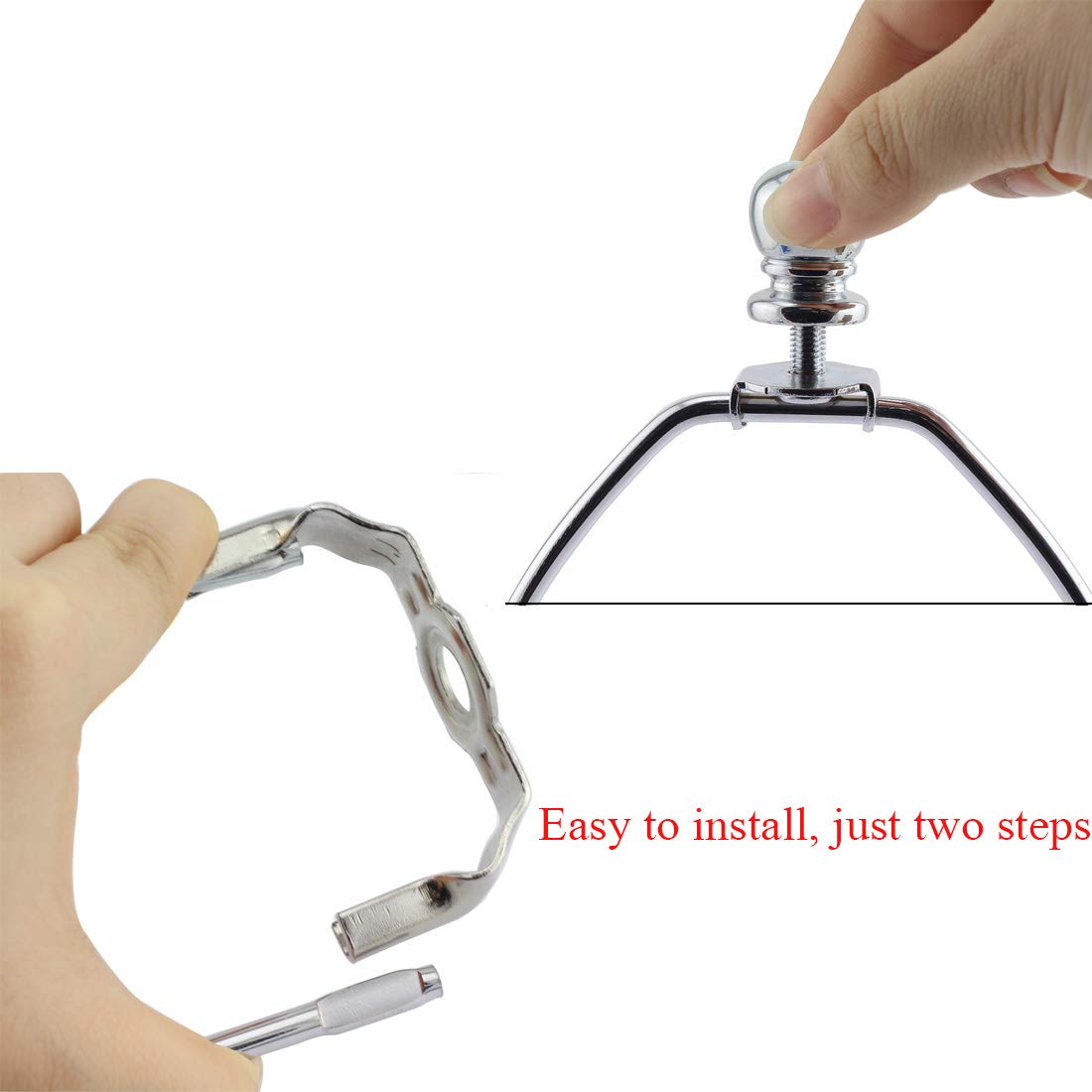 DZS Elec 1-Pack 8 Inch Metal Lamp Harp Holder for Table/Floor Light Fitting Silver HARP-8IN-S1