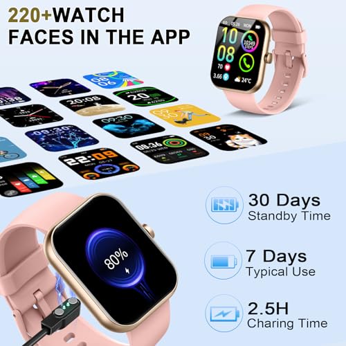 Smart Watch (Answer/Make Calls), 1.96"HD Smartwatch for Women Men, 2025 Activity Tracker with Heart Rate Monitor, Sleep Tr...