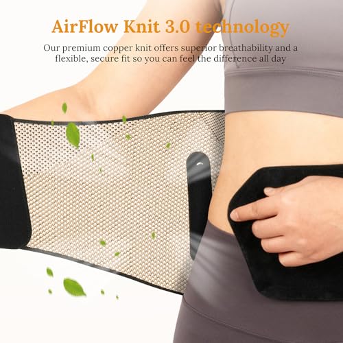 JIUFENTIAN Copper Back Brace for Lower Back Pain with Composite Support Technology for Herniated Disc, Sciatica & Recovery...