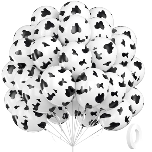 Cow Print Balloons, Latex Cow Balloons for Farm Cowboy Cowgirl Rodeo Western Baby Shower Birthday Party Decorations