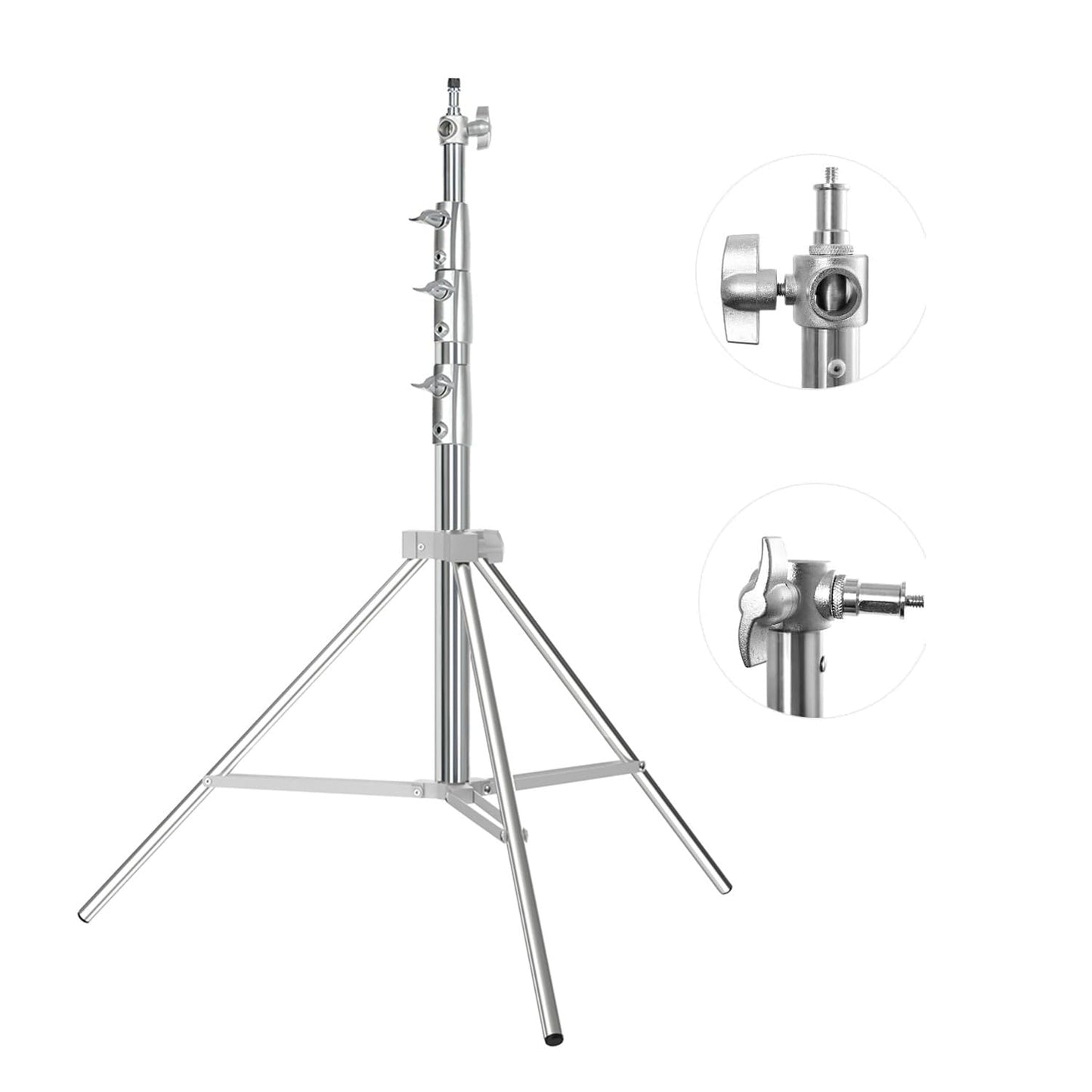 Heavy Duty Light Stand Photography 13.1ft/157", Stainless Steel Photography Light Stand Tripod with Spring Cushioned,1/4" 3/8" Universal Screw, Fit for Strobe,Video Light, Softbox, Reflective Umbrella