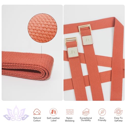 Yoga Straps 1.8M or 2.5M, Durable Cotton Yoga Straps for Stretching, Adjustable Yoga Belt Strap for Yoga, Dance, Gym Workouts