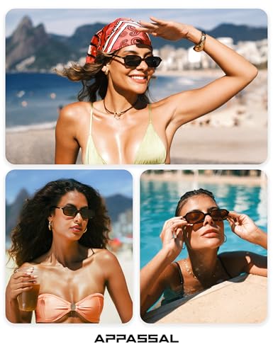 Appassal Retro Rectangular Sunglasses for Women Vintage 2026 Fashion Trendy Funny Small 90s Square Sunnies AP3698