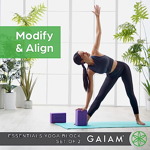GaiamYoga Block - Supportive Latex-Free Eva Foam - Soft Non-Slip Surface with Beveled Edges forYoga, Pilates, Meditation -...