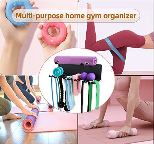 2 Tier Multi-Purpose Heavy Duty Storage Rack for Resistance Bands, Straps, Jump Ropes, Foam Rollers, Chains, Weight Belts,...