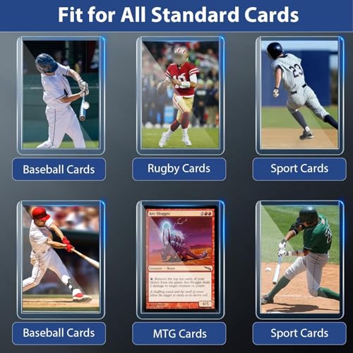 200 Hard Plastic Card Sleeves, Premium Card Sleeves, 3"x 4" Baseball Cards Protectors Plastic, Sports Trading Baseball Gam...