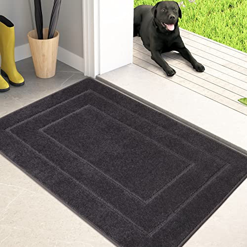 PURRUGS Dirt Trapping Door Mat 20" x 31.5", Non-Slip/Skid Machine Washable Entryway Rug, Dog Doormat, Super Absorbent Welc...