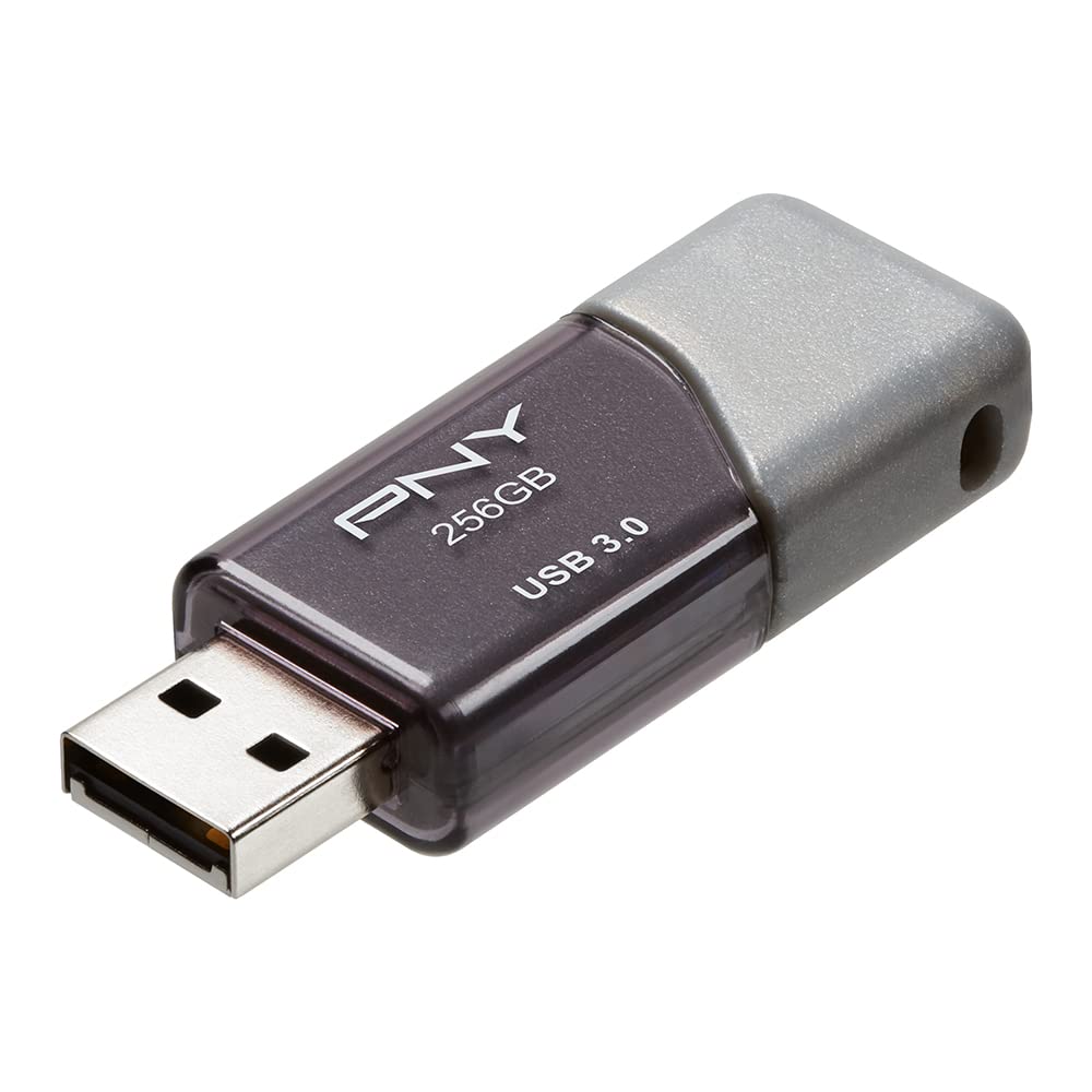 Pny 256Gb Turbo Attache 3 Usb 3.0 Flash Drive,Grey (Pack Of 1)