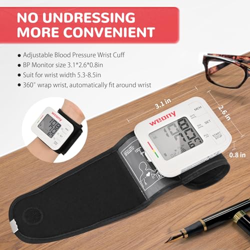 WEONY Blood Pressure Monitor for Home Use,Automatic Wrist Blood Pressure Monitor,Adjustable Wrist Blood Pressure Cuff (5....