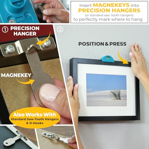 Go Hang It! Pro, All-in-One Picture Hanging Kit - Picture Leveling and Hanging Tool - Hang Sawtooth/Wire Hangers - Wall Ha...