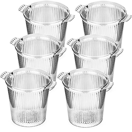 DecorRack 6 Pack Acrylic Ice Buckets with Handles, 2.5 Liter Crystal Clear Wine Buckets, Perfect Champagne Bottle Tubs for...