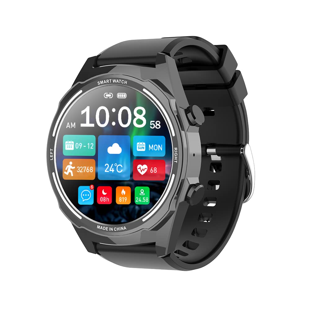 Smart Watch For Men, 1.6-Inch Extra Large Screen 60 Days Standby Round Touch Ip67 Waterproof Watch With Heart Rate Sleep Monitor