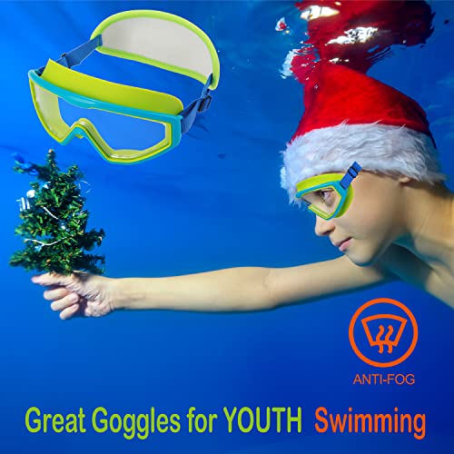 HYDROCOMFY Kids Goggles Swimming 4-7,Kids Goggles Fabric Strap,Wide View Swimming Goggles for Toddler