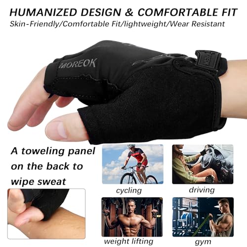 MOREOK Cycling Gloves Bike Gloves for Men/Women-[5MM Gel Pad] Half Finger Bicycle Biking Gloves for Cycling/Weight Liftin...