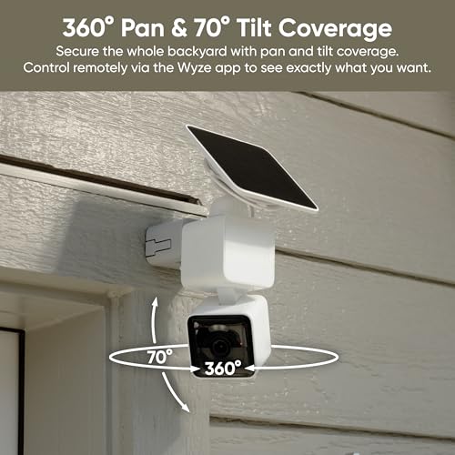 WYZE Solar Cam Pan (Flagship Model), Security Cameras Wireless Outdoor, 2K 360° Pan-Tilt Battery Powered 2.4GHz Wi-Fi Came...