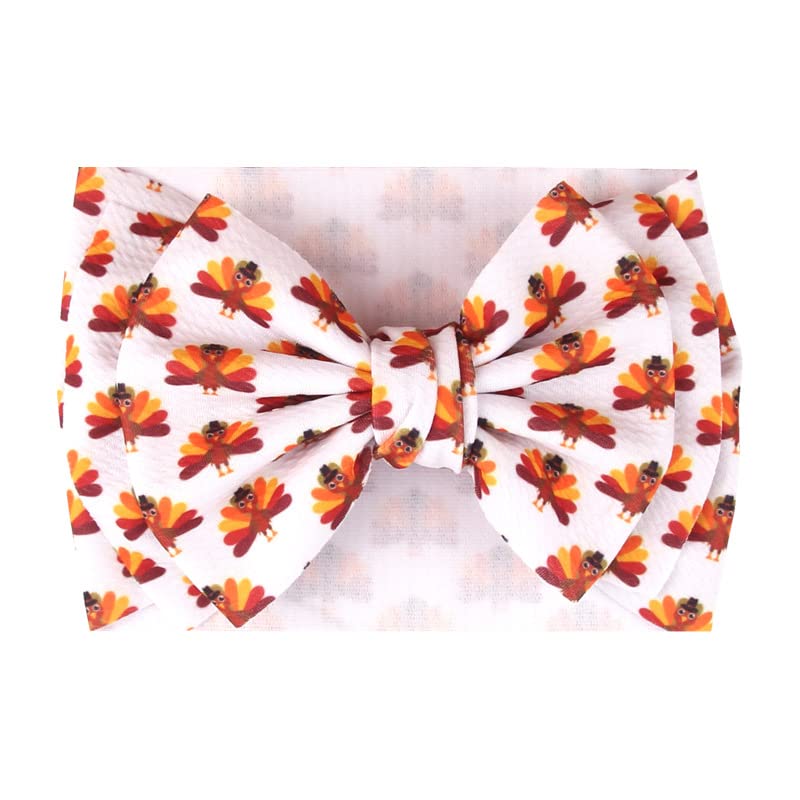JustMyDress Thanksgiving Turkey Headband Turban Baby Girls Hair Bow Band Accessory JHT01 (A2-Turban Bow)