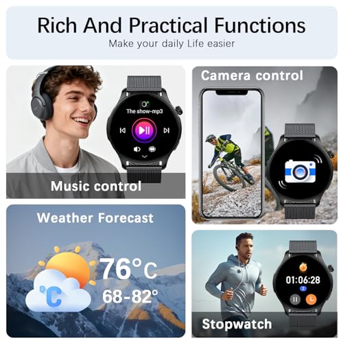 Smart Watch for Men Women Fitness Tracker: Waterproof Bluetooth Call Answer/Make Smart Watches for Android/iPhone Digital ...